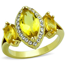 Load image into Gallery viewer, Womens Gold Ring 316L Stainless Steel Anillo Color Oro Para Mujer Ninas Acero Inoxidable Topaz Bathsheba - ErikRayo.com
