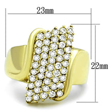 Load image into Gallery viewer, Womens Gold Ring 316L Stainless Steel Anillo Color Oro Para Mujer Ninas Acero Inoxidable with AAA Grade CZ in Clear Ahinoam - Jewelry Store by Erik Rayo
