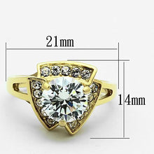 Load image into Gallery viewer, Womens Gold Ring 316L Stainless Steel Anillo Color Oro Para Mujer Ninas Acero Inoxidable with AAA Grade CZ in Clear Basemath - Jewelry Store by Erik Rayo
