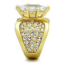 Load image into Gallery viewer, Womens Gold Ring 316L Stainless Steel Anillo Color Oro Para Mujer Ninas Acero Inoxidable with AAA Grade CZ in Clear Elijah - Jewelry Store by Erik Rayo
