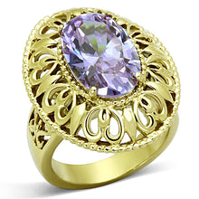 Load image into Gallery viewer, Womens Gold Ring 316L Stainless Steel Anillo Color Oro Para Mujer Ninas Acero Inoxidable with AAA Grade CZ in Light Amethyst Joy - Jewelry Store by Erik Rayo

