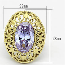 Load image into Gallery viewer, Womens Gold Ring 316L Stainless Steel Anillo Color Oro Para Mujer Ninas Acero Inoxidable with AAA Grade CZ in Light Amethyst Joy - Jewelry Store by Erik Rayo
