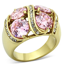 Load image into Gallery viewer, Womens Gold Ring 316L Stainless Steel Anillo Color Oro Para Mujer Ninas Acero Inoxidable with AAA Grade CZ in Rose Mahaliah - Jewelry Store by Erik Rayo
