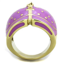 Load image into Gallery viewer, Womens Gold Ring 316L Stainless Steel Anillo Color Oro Para Mujer Ninas Acero Inoxidable with Epoxy in Amethyst Tabitha - Jewelry Store by Erik Rayo
