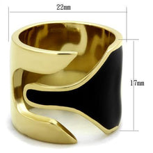 Load image into Gallery viewer, Womens Gold Ring 316L Stainless Steel Anillo Color Oro Para Mujer Ninas Acero Inoxidable with Epoxy in Jet Boaz - Jewelry Store by Erik Rayo
