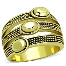 Load image into Gallery viewer, Womens Gold Ring 316L Stainless Steel Anillo Color Oro Para Mujer Ninas Acero Inoxidable with Epoxy in Jet Leah - Jewelry Store by Erik Rayo
