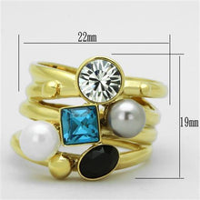 Load image into Gallery viewer, Womens Gold Ring 316L Stainless Steel Anillo Color Oro Para Mujer Ninas Acero Inoxidable with Synthetic Pearl in Multi Color Atarah - Jewelry Store by Erik Rayo
