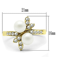 Load image into Gallery viewer, Womens Gold Ring 316L Stainless Steel Anillo Color Oro Para Mujer Ninas Acero Inoxidable with Synthetic Pearl in White Jewel - Jewelry Store by Erik Rayo

