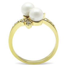 Load image into Gallery viewer, Womens Gold Ring 316L Stainless Steel Anillo Color Oro Para Mujer Ninas Acero Inoxidable with Synthetic Pearl in White Jewel - Jewelry Store by Erik Rayo
