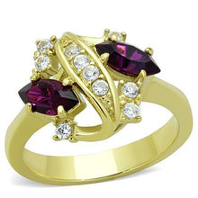 Load image into Gallery viewer, Womens Gold Ring 316L Stainless Steel Anillo Color Oro Para Mujer Ninas Acero Inoxidable with Top Grade Crystal in Amethyst Solomon - Jewelry Store by Erik Rayo
