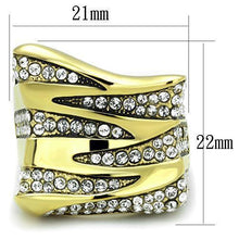Load image into Gallery viewer, Womens Gold Ring 316L Stainless Steel Anillo Color Oro Para Mujer Ninas Acero Inoxidable with Top Grade Crystal in Clear Benjamin - Jewelry Store by Erik Rayo
