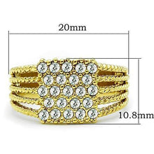 Load image into Gallery viewer, Womens Gold Ring 316L Stainless Steel Anillo Color Oro Para Mujer Ninas Acero Inoxidable with Top Grade Crystal in Clear Bilhah - Jewelry Store by Erik Rayo
