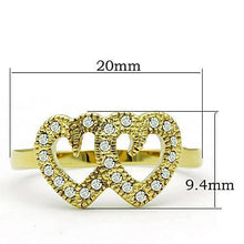 Load image into Gallery viewer, Womens Gold Ring 316L Stainless Steel Anillo Color Oro Para Mujer Ninas Acero Inoxidable with Top Grade Crystal in Clear Carmel - Jewelry Store by Erik Rayo
