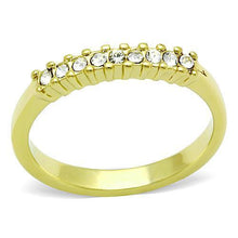 Load image into Gallery viewer, Womens Gold Ring 316L Stainless Steel Anillo Color Oro Para Mujer Ninas Acero Inoxidable with Top Grade Crystal in Clear Deina - Jewelry Store by Erik Rayo
