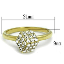 Load image into Gallery viewer, Womens Gold Ring 316L Stainless Steel Anillo Color Oro Para Mujer Ninas Acero Inoxidable with Top Grade Crystal in Clear Delilah - Jewelry Store by Erik Rayo
