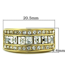 Load image into Gallery viewer, Womens Gold Ring 316L Stainless Steel Anillo Color Oro Para Mujer Ninas Acero Inoxidable with Top Grade Crystal in Clear Eden - Jewelry Store by Erik Rayo
