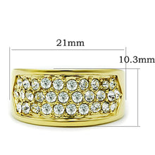 Load image into Gallery viewer, Womens Gold Ring 316L Stainless Steel Anillo Color Oro Para Mujer Ninas Acero Inoxidable with Top Grade Crystal in Clear Edna - Jewelry Store by Erik Rayo
