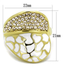 Load image into Gallery viewer, Womens Gold Ring 316L Stainless Steel Anillo Color Oro Para Mujer Ninas Acero Inoxidable with Top Grade Crystal in Clear Enoch - Jewelry Store by Erik Rayo
