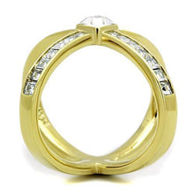Load image into Gallery viewer, Womens Gold Ring 316L Stainless Steel Anillo Color Oro Para Mujer Ninas Acero Inoxidable with Top Grade Crystal in Clear Maria - Jewelry Store by Erik Rayo
