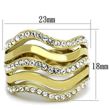 Load image into Gallery viewer, Womens Gold Ring 316L Stainless Steel Anillo Color Oro Para Mujer Ninas Acero Inoxidable with Top Grade Crystal in Clear Michael - Jewelry Store by Erik Rayo
