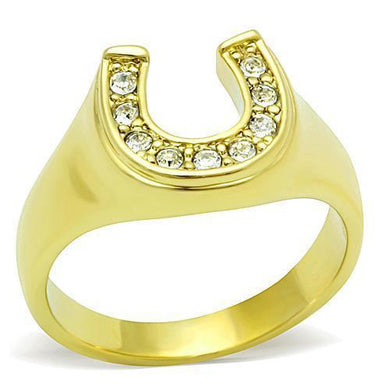 Womens Gold Ring 316L Stainless Steel Anillo Color Oro Para Mujer Ninas Acero Inoxidable with Top Grade Crystal in Clear Michal - Jewelry Store by Erik Rayo