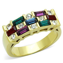 Load image into Gallery viewer, Womens Gold Ring 316L Stainless Steel Anillo Color Oro Para Mujer Ninas Acero Inoxidable with Top Grade Crystal in Multi Color Abigail - Jewelry Store by Erik Rayo
