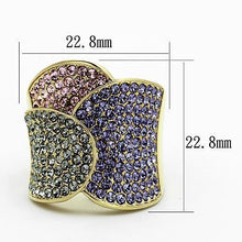 Load image into Gallery viewer, Womens Gold Ring 316L Stainless Steel Anillo Color Oro Para Mujer Ninas Acero Inoxidable with Top Grade Crystal in Multi Color Azubah - Jewelry Store by Erik Rayo
