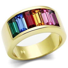 Load image into Gallery viewer, Womens Gold Ring 316L Stainless Steel Anillo Color Oro Para Mujer Ninas Acero Inoxidable with Top Grade Crystal in Multi Color Barak - Jewelry Store by Erik Rayo
