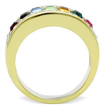Load image into Gallery viewer, Womens Gold Ring 316L Stainless Steel Anillo Color Oro Para Mujer Ninas Acero Inoxidable with Top Grade Crystal in Multi Color Bilah - Jewelry Store by Erik Rayo
