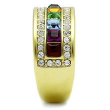 Load image into Gallery viewer, Womens Gold Ring 316L Stainless Steel Anillo Color Oro Para Mujer Ninas Acero Inoxidable with Top Grade Crystal in Multi Color Bilah - Jewelry Store by Erik Rayo
