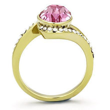 Load image into Gallery viewer, Womens Gold Ring 316L Stainless Steel Anillo Color Oro Para Mujer Ninas Acero Inoxidable with Top Grade Crystal in Rose Martha - Jewelry Store by Erik Rayo
