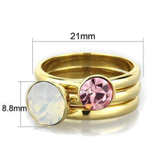 Load image into Gallery viewer, Womens Gold Ring 316L Stainless Steel Anillo Color Oro Para Mujer Ninas Acero Inoxidable with Top Grade Crystal in White Jethro - Jewelry Store by Erik Rayo
