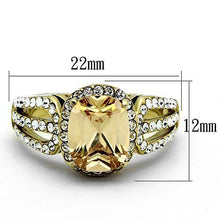 Load image into Gallery viewer, Gold Rings for Women Stainless Steel Anillo Color Oro Para Mujer Ninas Acero Inoxidable with AAA Grade CZ in Champagne Bala - Jewelry Store by Erik Rayo
