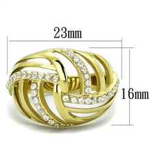 Load image into Gallery viewer, Womens Gold Ring Stainless Steel Anillo Color Oro Para Mujer Ninas Acero Inoxidable with AAA Grade CZ in Clear Adah - Jewelry Store by Erik Rayo
