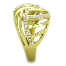 Load image into Gallery viewer, Womens Gold Ring Stainless Steel Anillo Color Oro Para Mujer Ninas Acero Inoxidable with AAA Grade CZ in Clear Adah - Jewelry Store by Erik Rayo
