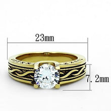 Load image into Gallery viewer, Gold Rings for Women Stainless Steel Anillo Color Oro Para Mujer Ninas Acero Inoxidable with AAA Grade CZ in Clear Bernice - Jewelry Store by Erik Rayo

