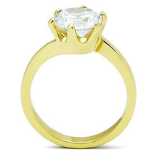 Load image into Gallery viewer, Womens Gold Ring Stainless Steel Anillo Color Oro Para Mujer Ninas Acero Inoxidable with AAA Grade CZ in Clear Bethal - Jewelry Store by Erik Rayo

