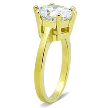 Load image into Gallery viewer, Womens Gold Ring Stainless Steel Anillo Color Oro Para Mujer Ninas Acero Inoxidable with AAA Grade CZ in Clear Bethany - Jewelry Store by Erik Rayo
