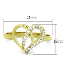 Load image into Gallery viewer, Womens Gold Ring Stainless Steel Anillo Color Oro Para Mujer Ninas Acero Inoxidable with AAA Grade CZ in Clear Esther - Jewelry Store by Erik Rayo
