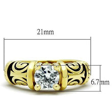 Load image into Gallery viewer, Womens Gold Ring Stainless Steel Anillo Color Oro Para Mujer Ninas Acero Inoxidable with AAA Grade CZ in Clear Esthiru - Jewelry Store by Erik Rayo
