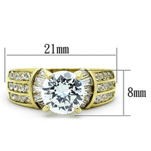 Load image into Gallery viewer, Gold Rings for Women Stainless Steel Anillo Color Oro Para Mujer Ninas Acero Inoxidable with AAA Grade CZ in Clear Faith - Jewelry Store by Erik Rayo
