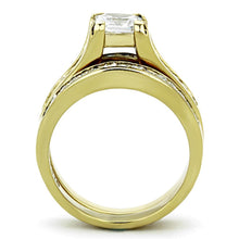 Load image into Gallery viewer, Womens Gold Ring Stainless Steel Anillo Color Oro Para Mujer Ninas Acero Inoxidable with AAA Grade CZ in Clear Rose - Jewelry Store by Erik Rayo

