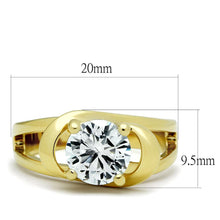 Load image into Gallery viewer, Gold Rings for Women Stainless Steel Anillo Color Oro Para Mujer Ninas Acero Inoxidable with AAA Grade CZ in Clear Sapphira - Jewelry Store by Erik Rayo
