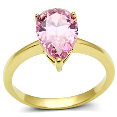 Womens Gold Ring Stainless Steel Anillo Color Oro Para Mujer Ninas Acero Inoxidable with AAA Grade CZ in Rose Anaiah - ErikRayo.com