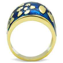 Load image into Gallery viewer, Gold Rings for Women Stainless Steel Anillo Color Oro Para Mujer Ninas Acero Inoxidable with Epoxy in Capri Blue Candace - Jewelry Store by Erik Rayo
