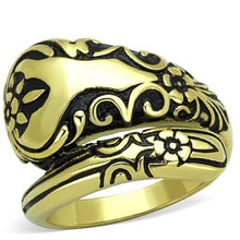 Load image into Gallery viewer, Gold Rings for Women Stainless Steel Anillo Color Oro Para Mujer Ninas Acero Inoxidable with Epoxy in Jet Josiah - Jewelry Store by Erik Rayo

