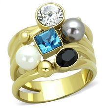 Load image into Gallery viewer, Gold Rings for Women Stainless Steel Anillo Color Oro Para Mujer Ninas Acero Inoxidable with Synthetic Pearl in Multi Color Atarah - Jewelry Store by Erik Rayo
