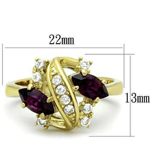 Load image into Gallery viewer, Womens Gold Ring Stainless Steel Anillo Color Oro Para Mujer Ninas Acero Inoxidable with Top Grade Crystal in Amethyst Solomon - Jewelry Store by Erik Rayo
