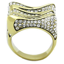 Load image into Gallery viewer, Gold Rings for Women Stainless Steel Anillo Color Oro Para Mujer Ninas Acero Inoxidable with Top Grade Crystal in Clear Benjamin - Jewelry Store by Erik Rayo
