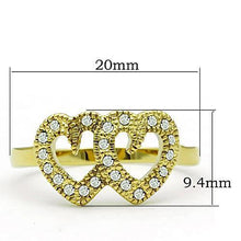Load image into Gallery viewer, Womens Gold Ring Stainless Steel Anillo Color Oro Para Mujer Ninas Acero Inoxidable with Top Grade Crystal in Clear Carmel - Jewelry Store by Erik Rayo
